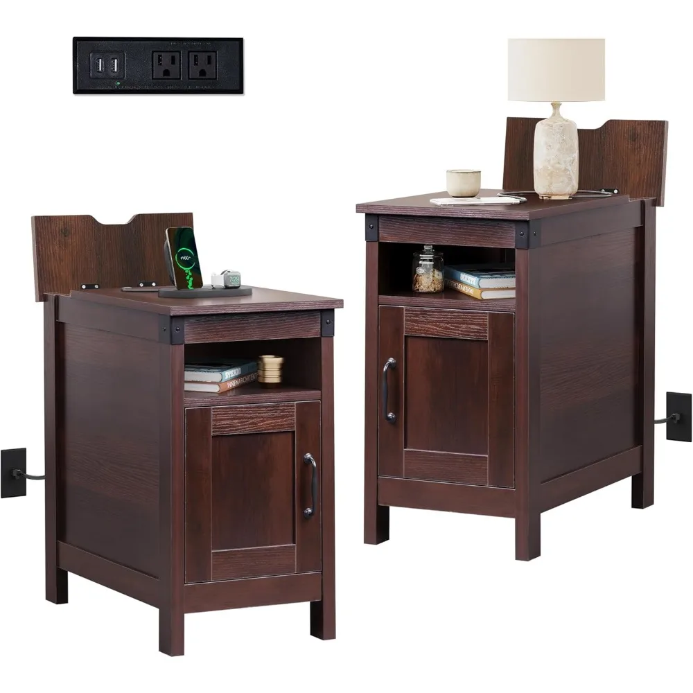 pair of compact end tables with charging stations, ideal for living room, cozy spaces, and couch side, nightstand set with stora
pair of compact end tables with charging stations, ideal for living room, cozy spaces, and couch side, nightstand set with stora