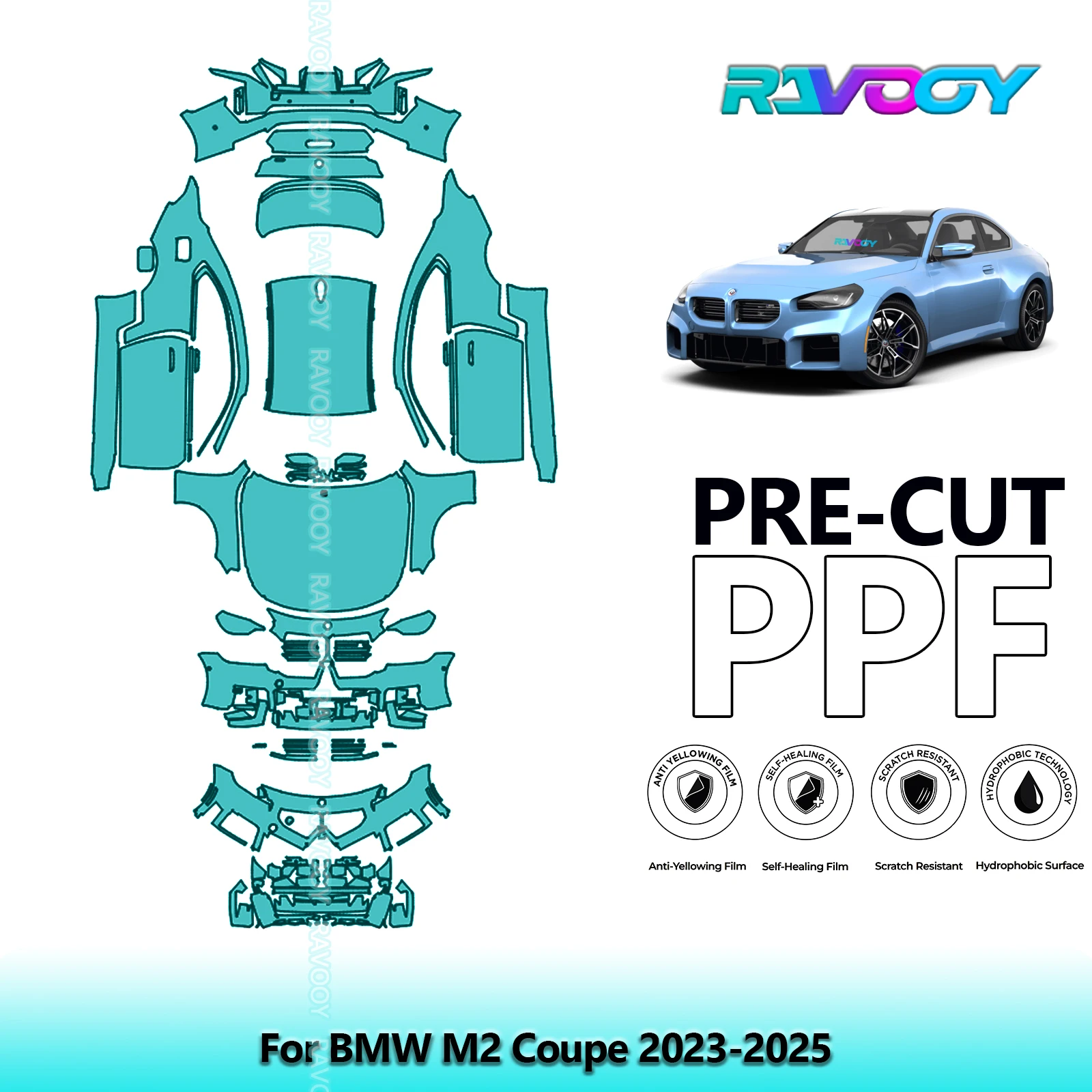 Предварительно вырезанная защитная пленка Ravooy Car PPF, полный автомобиль для BMW M2 Coupe 2023-2025
Предварительно вырезанная защитная пленка Ravooy Car PPF, полный автомобиль для BMW M2 Coupe 2023-2025