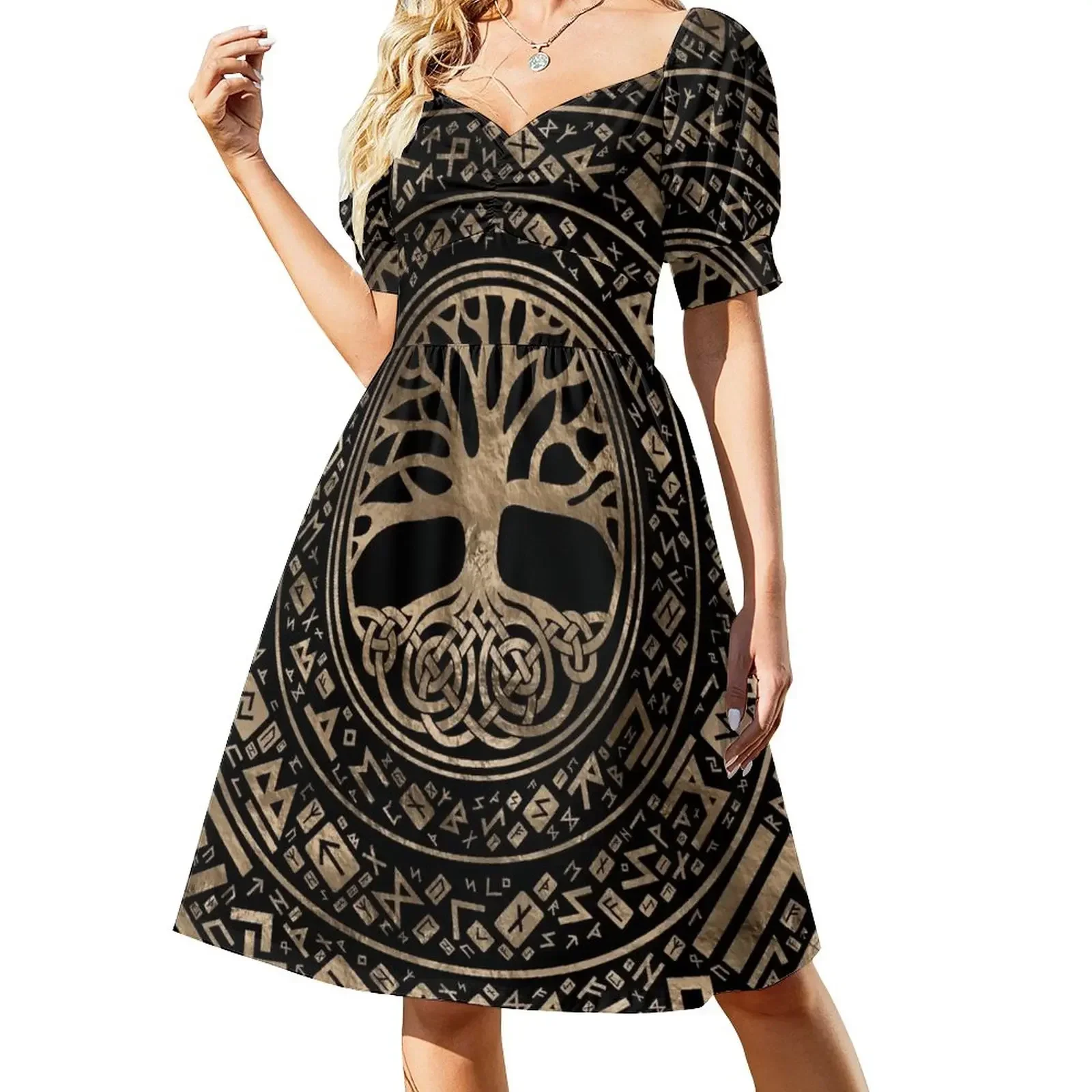 Tree of life -Yggdrasil Runic Pattern Short-Sleeved Dress dresses for woman 2025 Women's summer dress cocktail dresses Dress
Tree of life -Yggdrasil Runic Pattern Short-Sleeved Dress dresses for woman 2025 Women's summer dress cocktail dresses Dress