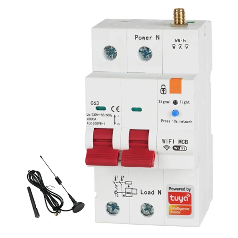 SOFT-Tuya Smart Wifi RS485 2P 63A MCB Breaker Prepaid Meter Timer Switch Voltage Current Protector Voice Control Alexa Easy To U
SOFT-Tuya Smart Wifi RS485 2P 63A MCB Breaker Prepaid Meter Timer Switch Voltage Current Protector Voice Control Alexa Easy To U