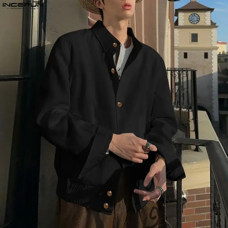 INCERUN Мужская рубашка с однотонными лацканами и длинными рукавами на пуговицах, повседневная мужская одежда, уличная одежда, свободные модные топы в корейском стиле, мужские рубашки
INCERUN Мужская рубашка с однотонными лацканами и длинными рукавами на пуговицах, повседневная мужская одежда, уличная одежда, свободные модные топы в корейском стиле, мужские рубашки