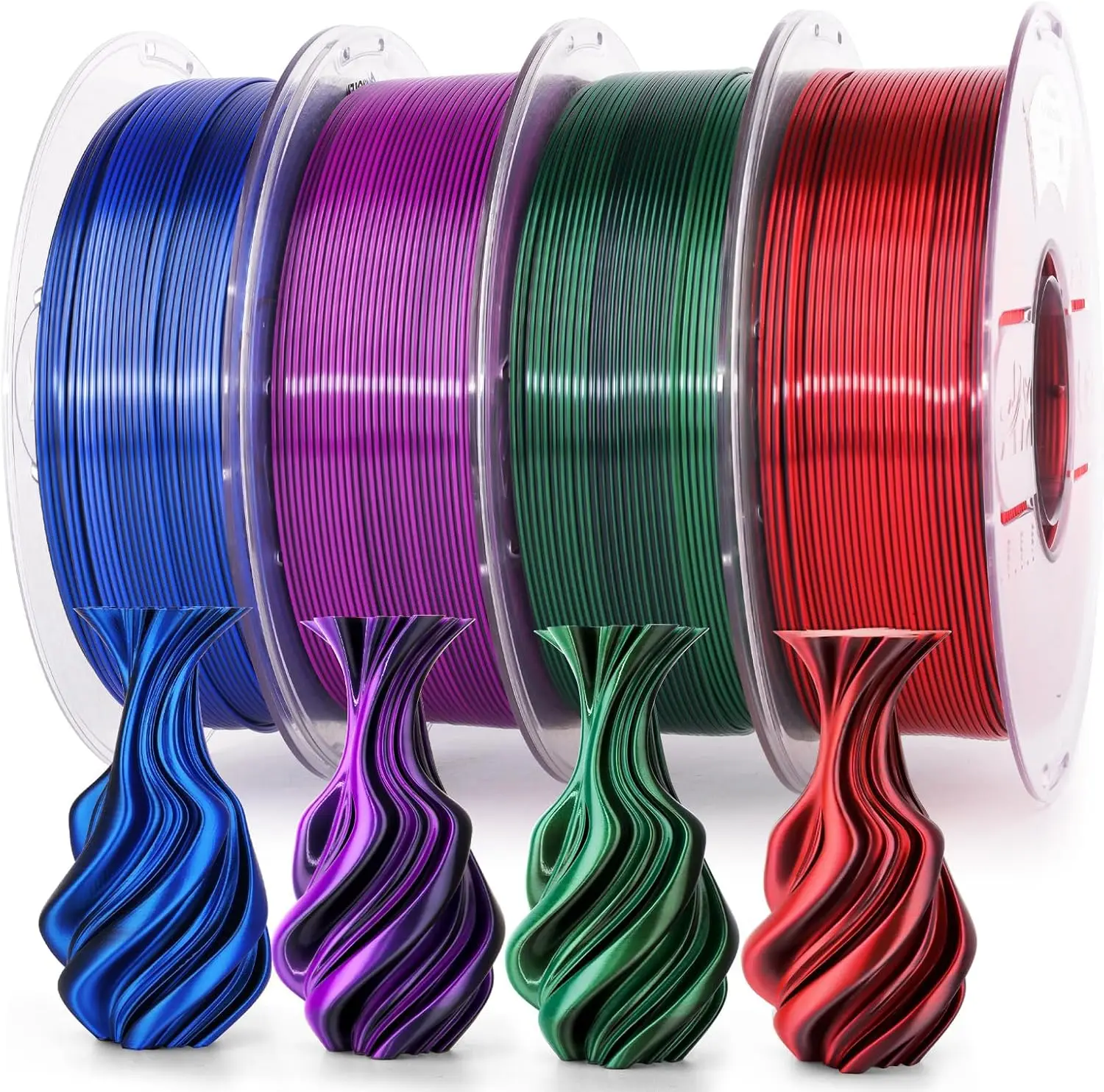 Silk Dual Color PLA Filament 4KG Bundle, 1.75mm Multicolor Change 3D Printing Filament for FDM Printers, Black Series
Silk Dual Color PLA Filament 4KG Bundle, 1.75mm Multicolor Change 3D Printing Filament for FDM Printers, Black Series