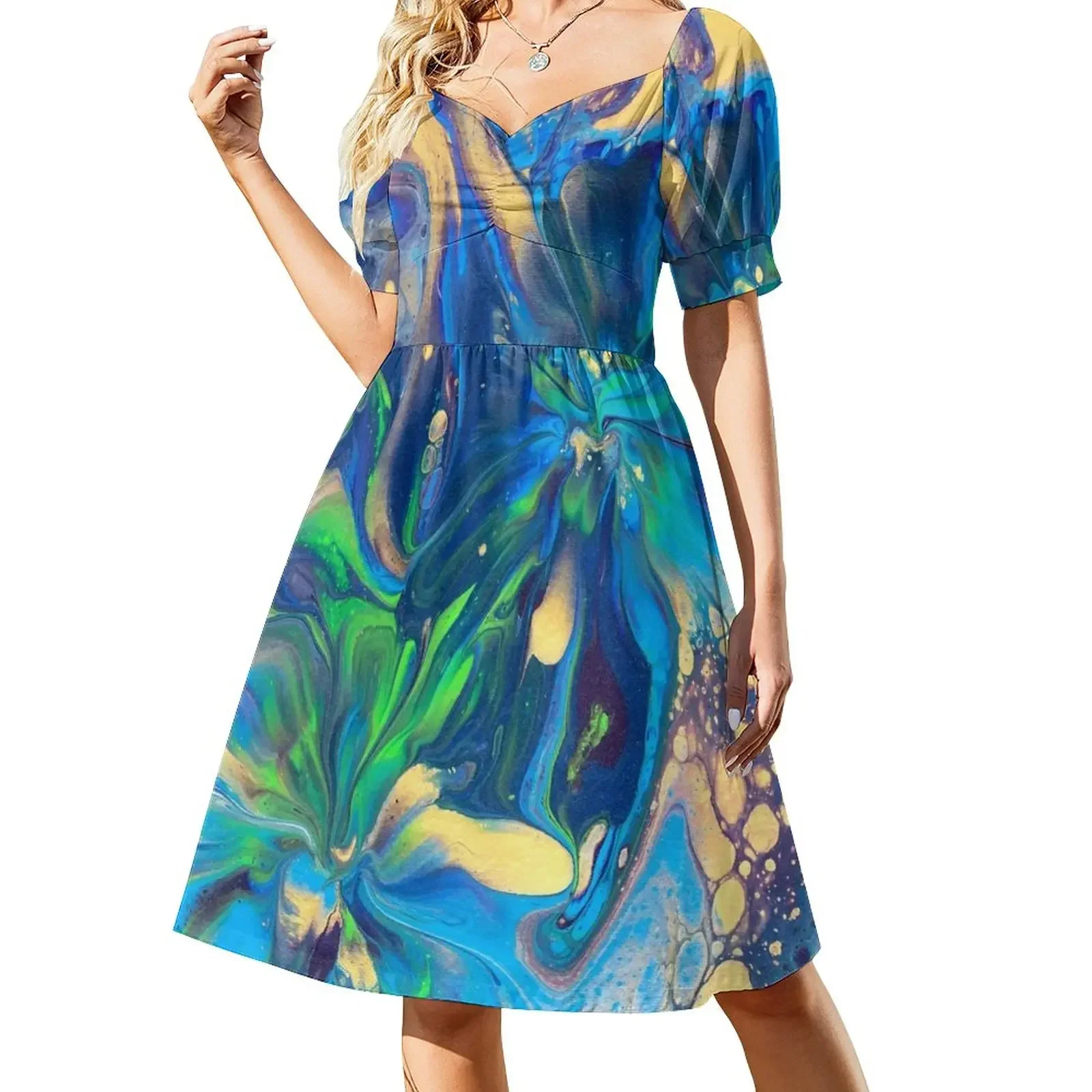 Blue and Gold Floral Short-Sleeved Dress dresses with long sleeves elegant dresses plus sizes Summer skirt
Blue and Gold Floral Short-Sleeved Dress dresses with long sleeves elegant dresses plus sizes Summer skirt