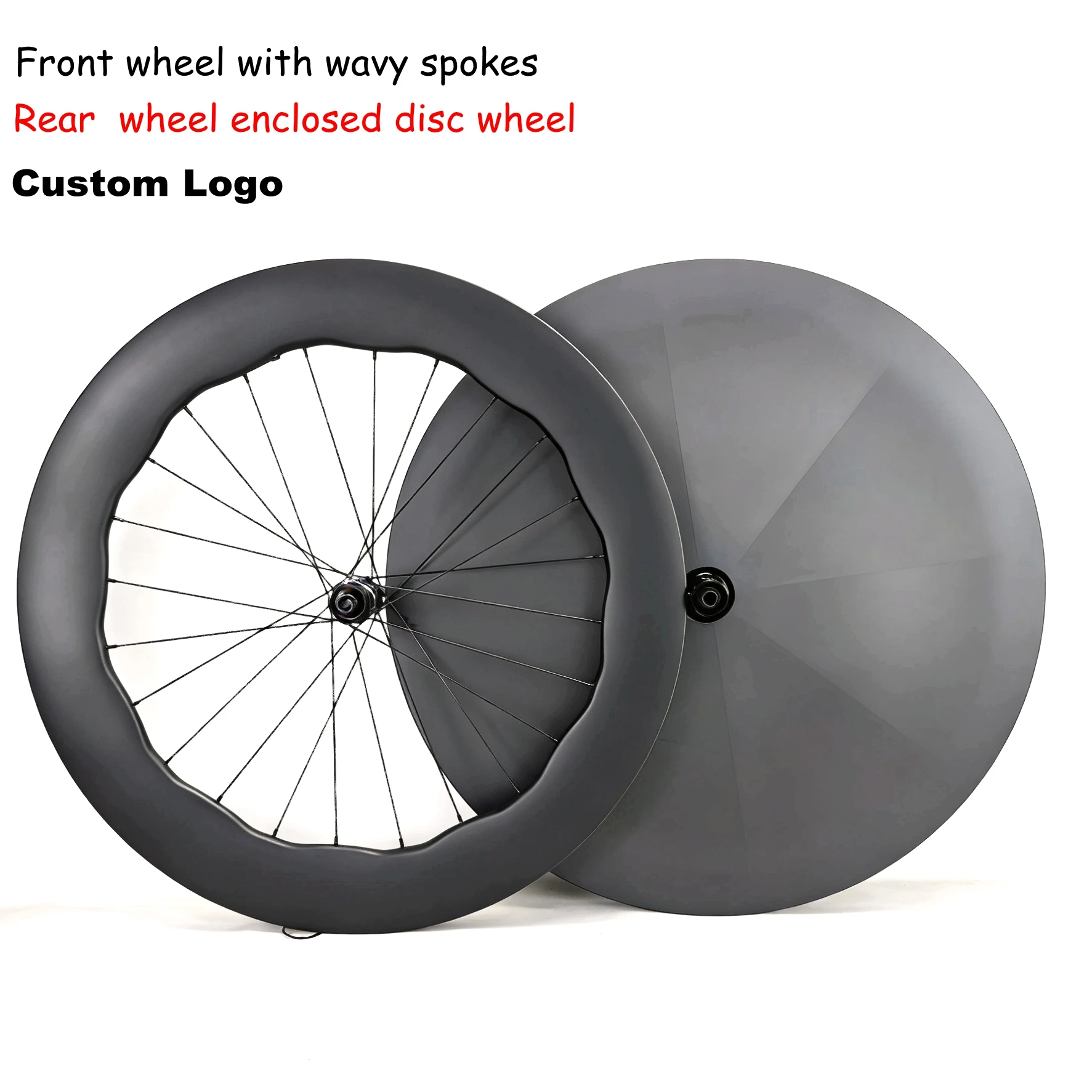 700C Road Bike Carbon Fiber TT Wheelset Front Wave Depth 4550/5550/6560/7580mm Rear Closed Disc Wheel Width 28mm Tubeless Custom
700C Road Bike Carbon Fiber TT Wheelset Front Wave Depth 4550/5550/6560/7580mm Rear Closed Disc Wheel Width 28mm Tubeless Custom