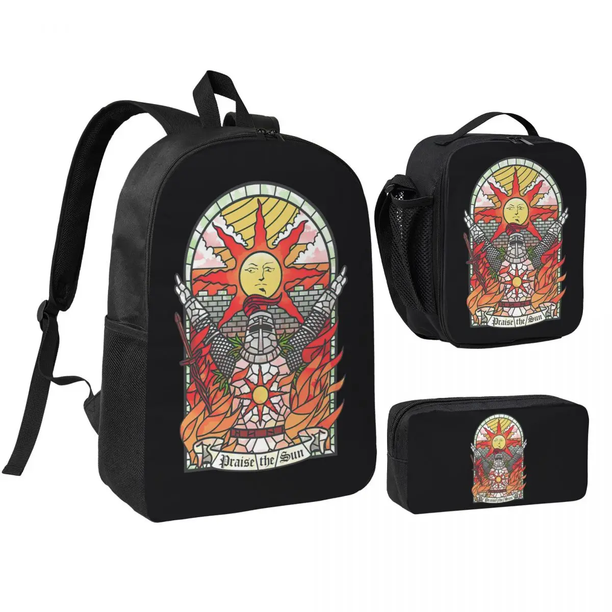Dark Soul Praise The Sun Backpack Student Boys Girls BookBag School Bag Laptop Shoulder Bags 3ps Insulated Lunch Bag Pencil Case
Dark Soul Praise The Sun Backpack Student Boys Girls BookBag School Bag Laptop Shoulder Bags 3ps Insulated Lunch Bag Pencil Case
