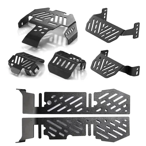 7-Piece Metal Chassis Protection Kit For 1/10 Scale RC Crawler Including Axle Guards, Skid Plates And Electronics Shield
7-Piece Metal Chassis Protection Kit For 1/10 Scale RC Crawler Including Axle Guards, Skid Plates And Electronics Shield