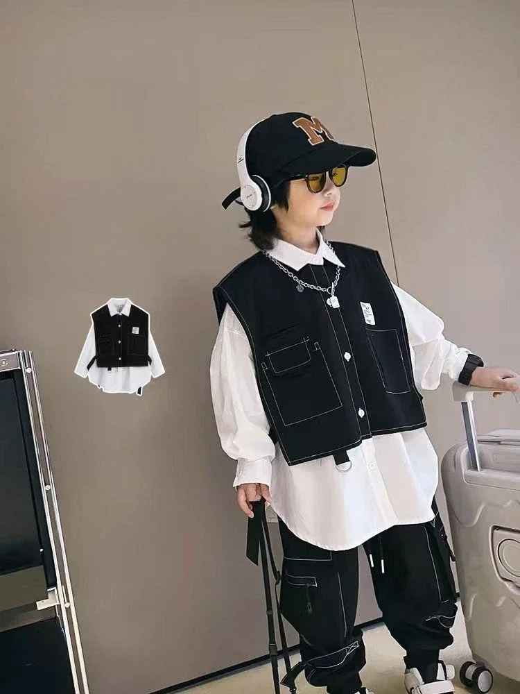 2023 Spring and Autumn New Korean Children's Long Sleeve Top Handsome Boys' Shirt Loose Casual Designer Shirt Children's Wear
2023 Spring and Autumn New Korean Children's Long Sleeve Top Handsome Boys' Shirt Loose Casual Designer Shirt Children's Wear