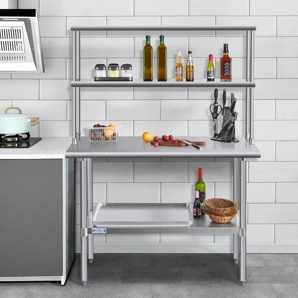 Double Overshelf of Stainless Steel 12'' x 48'' Weight Capacity 380lb,Commercial 2 Tier Shelf for Prep,Work Table in Restaurant
Double Overshelf of Stainless Steel 12'' x 48'' Weight Capacity 380lb,Commercial 2 Tier Shelf for Prep,Work Table in Restaurant