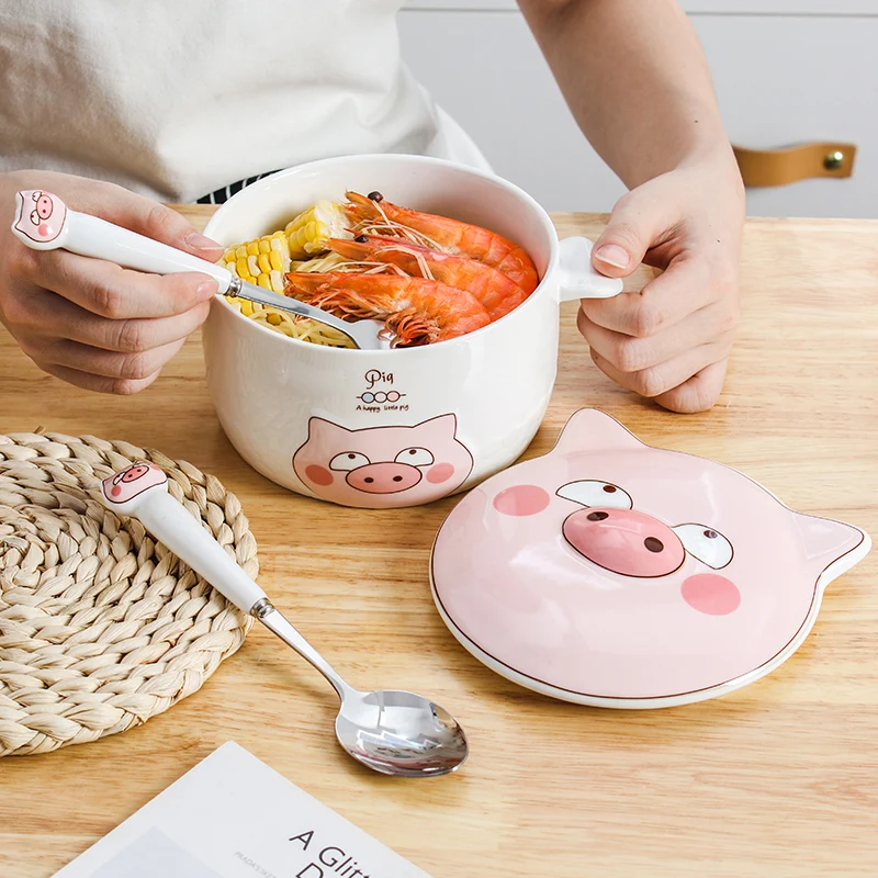 High Face Value Double Ear Ceramic Instant Noodles Bowl With Cover lovely Student Dormitory Bowl Single Instant Noodles Bowl Sou
High Face Value Double Ear Ceramic Instant Noodles Bowl With Cover lovely Student Dormitory Bowl Single Instant Noodles Bowl Sou