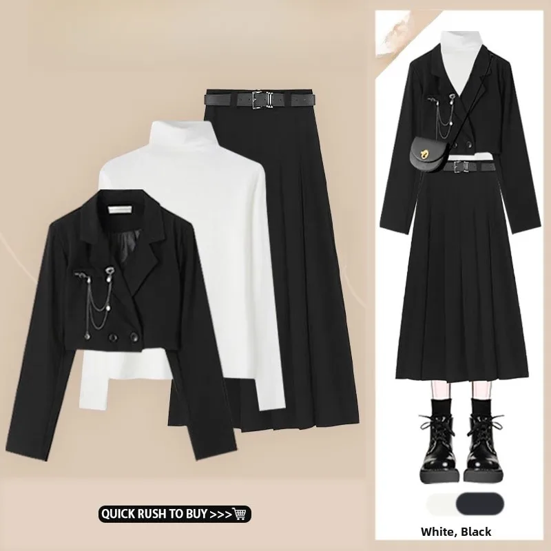 Faionable Street Sle Suit Jaet High Waist Skirt Tee Piece Set Design Sensation High End Feeling Top
Faionable Street Sle Suit Jaet High Waist Skirt Tee Piece Set Design Sensation High End Feeling Top