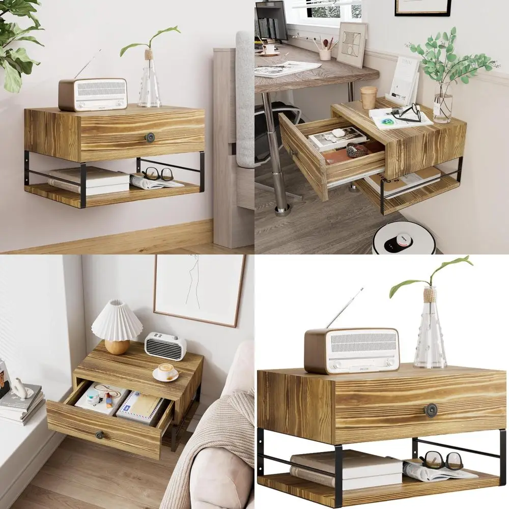 Space-Saving Natural Pine Floating Nightstand with Drawer for Bedrooms and Compact Spaces, Easy Assembly Bedside Table
Space-Saving Natural Pine Floating Nightstand with Drawer for Bedrooms and Compact Spaces, Easy Assembly Bedside Table