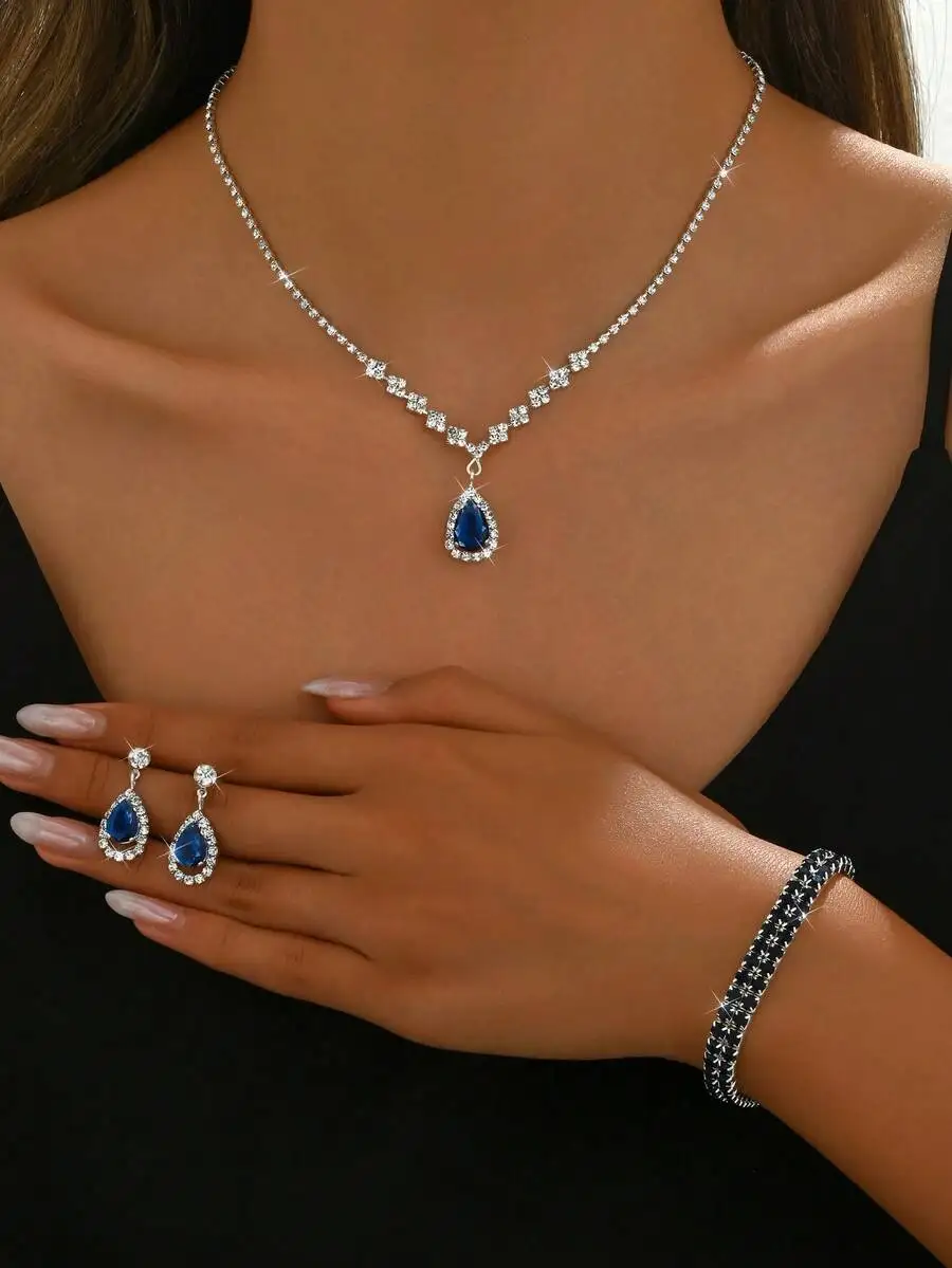 4pcs/Set BohemianBridal Jewelry Set Includes Necklace, Earrings, Bracelet, For Wedding, Party, Street Fashion, Thanksgiving
4pcs/Set BohemianBridal Jewelry Set Includes Necklace, Earrings, Bracelet, For Wedding, Party, Street Fashion, Thanksgiving