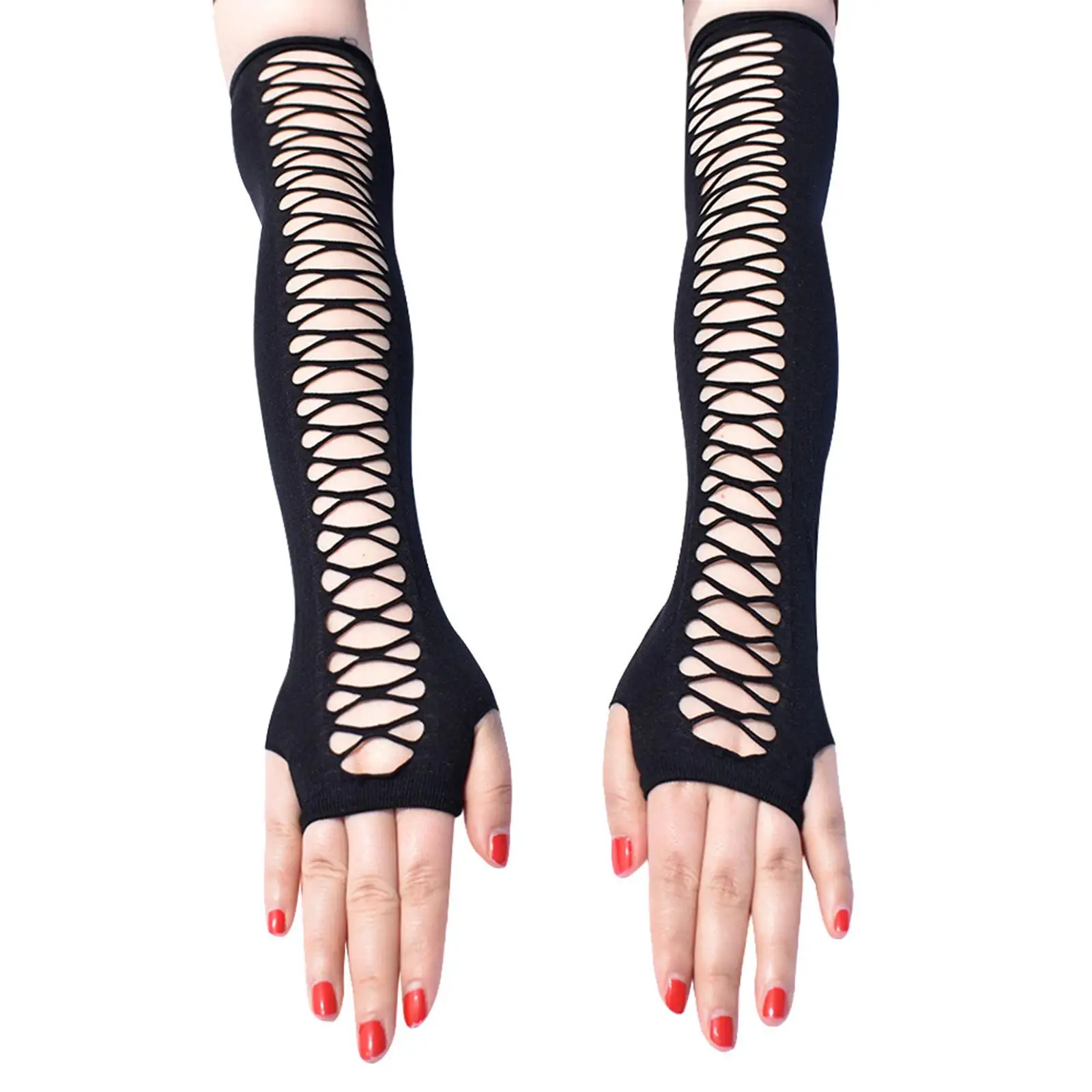 Women Long Fingerless Gloves Sleeves Thumb Hole Punk for Adult Party Evening
Women Long Fingerless Gloves Sleeves Thumb Hole Punk for Adult Party Evening