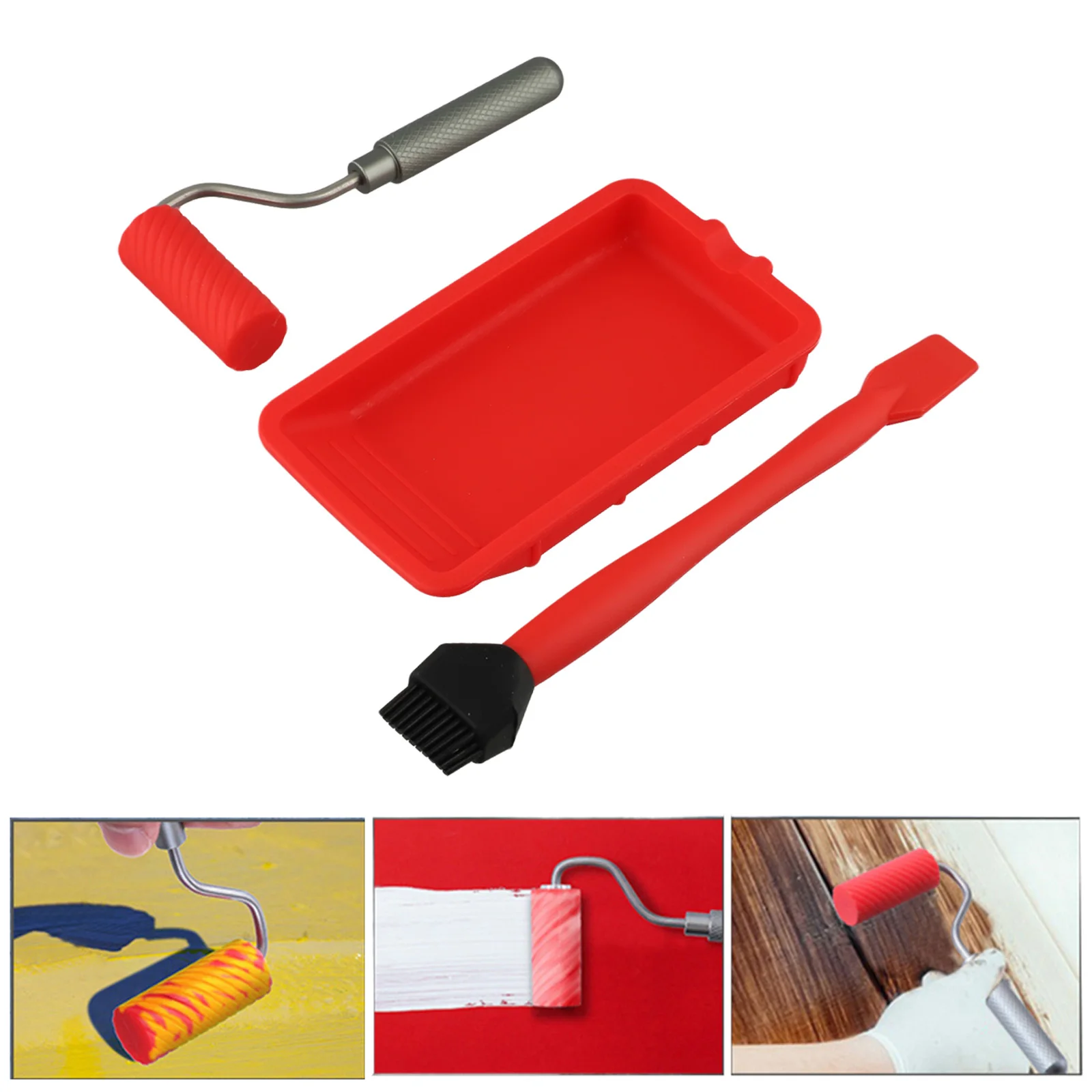 3pcs Reusable Roller Glue Applicator Paint Tool Tray Silicone Roller Brush Set Silicone Paint Tray Paintwork Tools
3pcs Reusable Roller Glue Applicator Paint Tool Tray Silicone Roller Brush Set Silicone Paint Tray Paintwork Tools