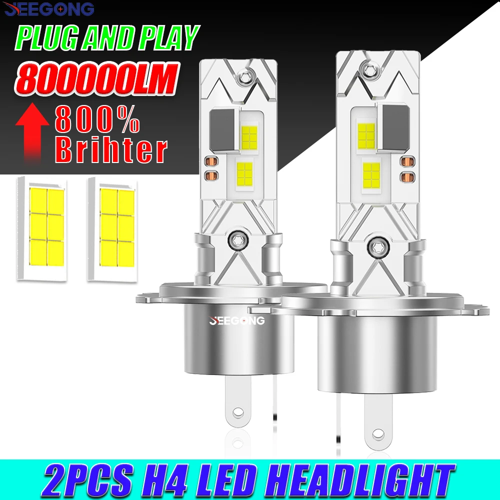Светодиодные лампы для фар H4, 300 Вт, 800000 лм, суперяркие, беспроводные, с функцией Plug and Play, для автомобиля, с быстрым охлаждением вентилятором, 6000K, белый свет
Светодиодные лампы для фар H4, 300 Вт, 800000 лм, суперяркие, беспроводные, с функцией Plug and Play, для автомобиля, с быстрым охлаждением вентилятором, 6000K, белый свет