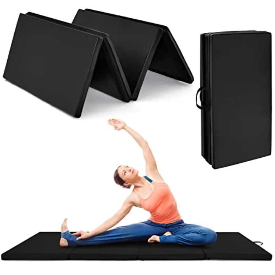 Gymnastics mat for home fitness thick EVA foam blue folding 4-panel design with carry handles and hook loop fasteners
Gymnastics mat for home fitness thick EVA foam blue folding 4-panel design with carry handles and hook loop fasteners