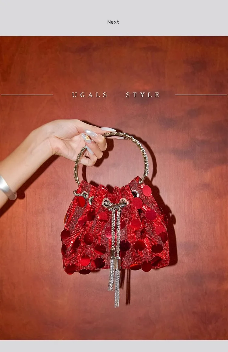 Glitter Shiny Sequins Bucket Bag Fashion Women Handbag Exquisite Banquet Bag Wedding Party Clutch Purse Luxury Evening Bag
Glitter Shiny Sequins Bucket Bag Fashion Women Handbag Exquisite Banquet Bag Wedding Party Clutch Purse Luxury Evening Bag