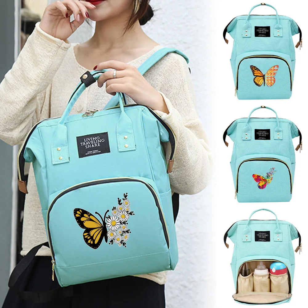 Outdoor Mommy Bag Large Capacity Organizer Handbag Travel Needments Babybag Waterproof Tote Backpacks Print Butterfly Pattern
Outdoor Mommy Bag Large Capacity Organizer Handbag Travel Needments Babybag Waterproof Tote Backpacks Print Butterfly Pattern