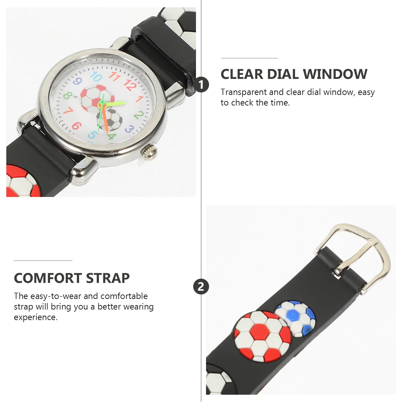 DEARMAMY Soccer Watch for Boys Cartoon Sports Watch Fashionable Plastic Black Children's Electronic Timepiece
DEARMAMY Soccer Watch for Boys Cartoon Sports Watch Fashionable Plastic Black Children's Electronic Timepiece