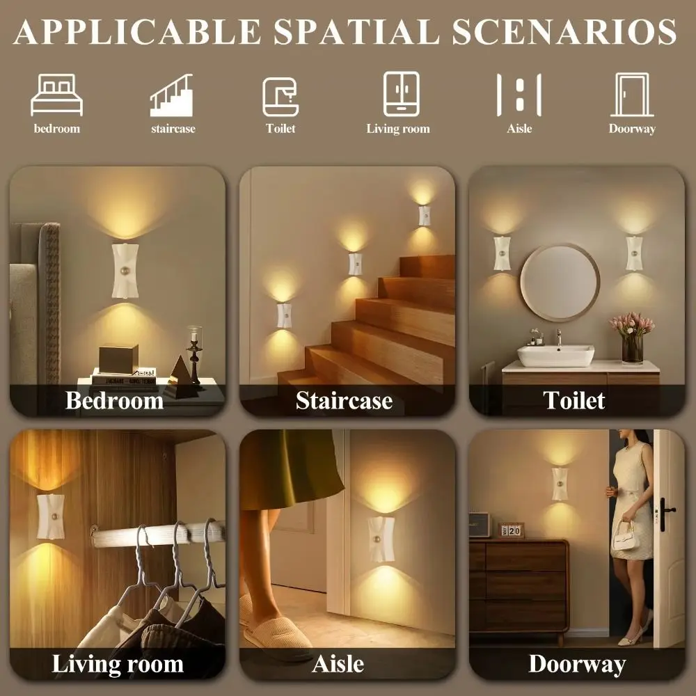 Adjustable Brightness LED Wall Lamp 3 Color Magnetic Base Rechargeable Night Light Wireless Up Down Light Motion Sensor Light
Adjustable Brightness LED Wall Lamp 3 Color Magnetic Base Rechargeable Night Light Wireless Up Down Light Motion Sensor Light