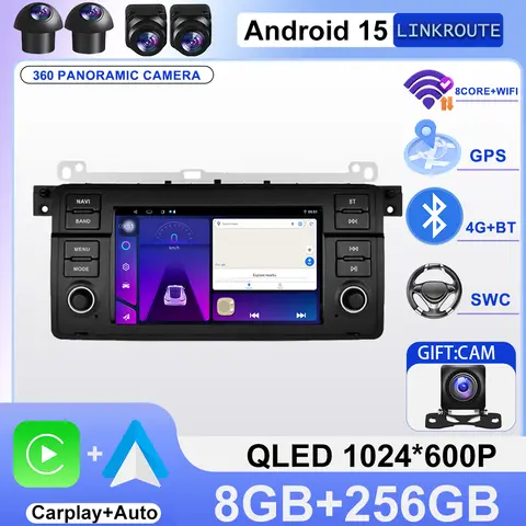 Wireless Carplay GSP Navigation BT5.0 Audio 7 Inch Android Car Radio Player for BMW E46 M3 316 323 328 Coupe 318 320 325 330 335