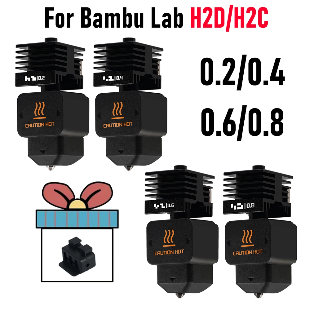 For H2D H2C Hotend Kit For Bambu Lab Fast Speed Hot End Assembly 0.2/0.4/0.6/0.8mm Hardened steel Nozzle 3D PrinterPart
For H2D H2C Hotend Kit For Bambu Lab Fast Speed Hot End Assembly 0.2/0.4/0.6/0.8mm Hardened steel Nozzle 3D PrinterPart