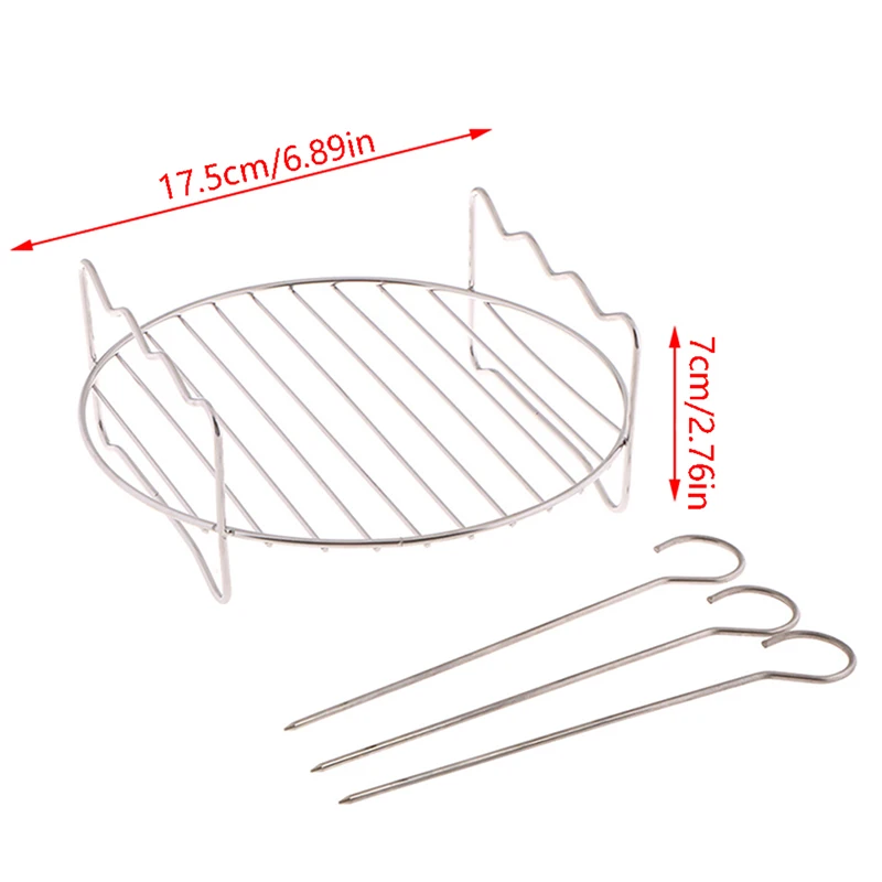3 Skewer Air Fryer Rack Kits Stainless Steel Holder Double Layer Grill Baking Tray Replacement Barbecue Kitchen Tools
3 Skewer Air Fryer Rack Kits Stainless Steel Holder Double Layer Grill Baking Tray Replacement Barbecue Kitchen Tools