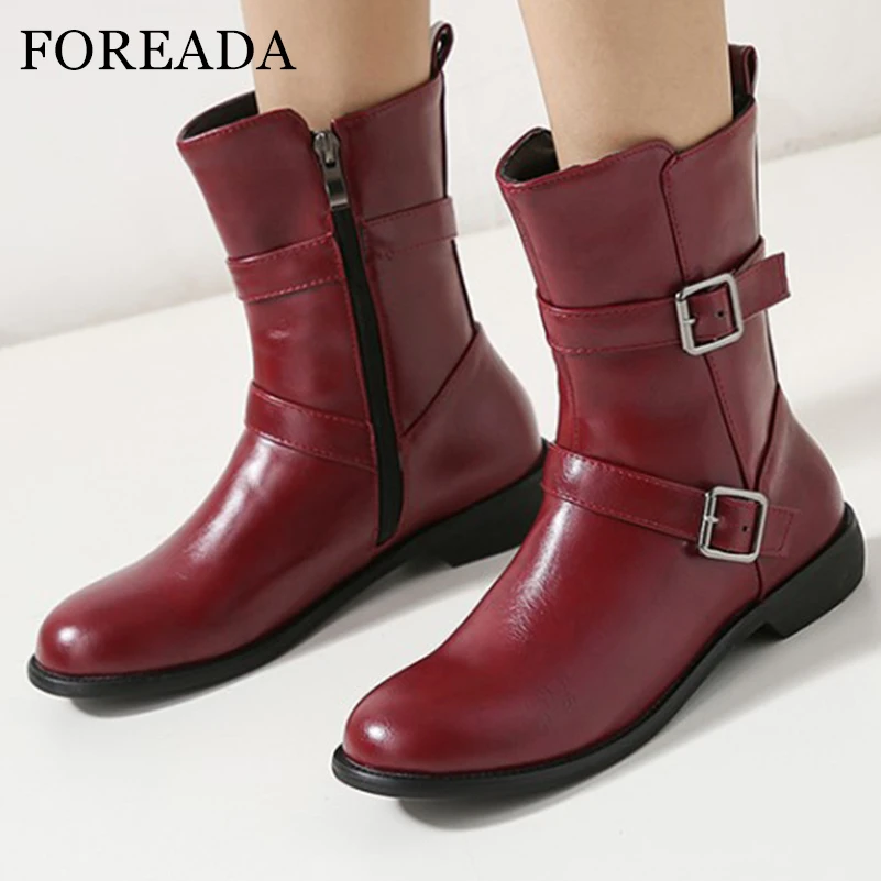 FOREADA Women Ankle Boots Round Toe Flats Zipper Buckle Short Boot Concise Ladies Fashion Shoes Autumn Winter Black Red Brown 45
FOREADA Women Ankle Boots Round Toe Flats Zipper Buckle Short Boot Concise Ladies Fashion Shoes Autumn Winter Black Red Brown 45