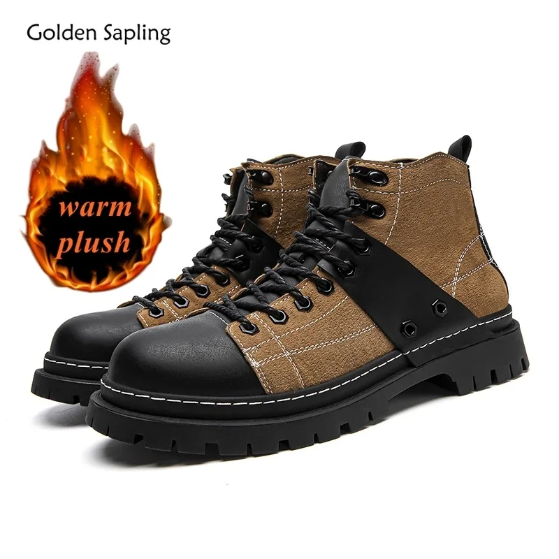 Golden Sapling Winter Stylish Men Motorcycle Boots Fashion Genuine Cow Leather Man Shoes Outdoor Thicken Warm Plush Ankle Boot
Golden Sapling Winter Stylish Men Motorcycle Boots Fashion Genuine Cow Leather Man Shoes Outdoor Thicken Warm Plush Ankle Boot
