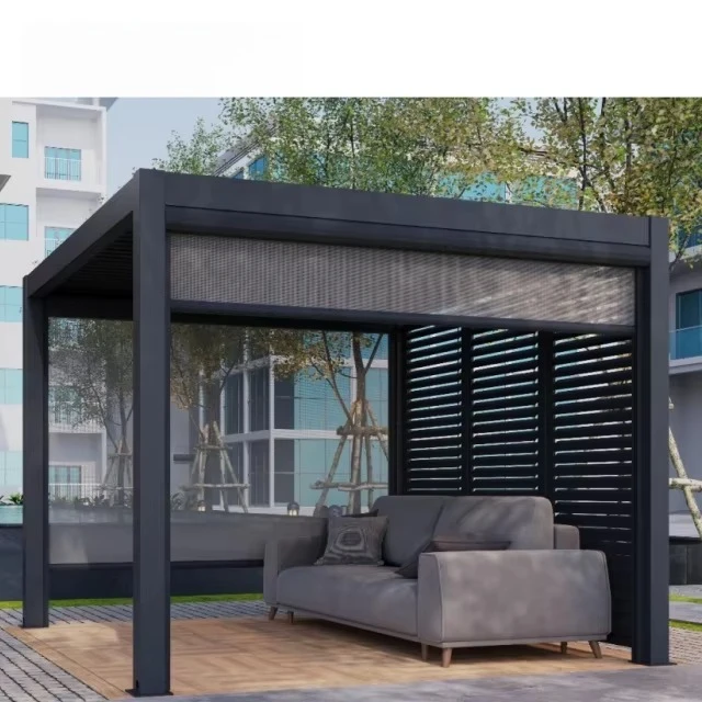 Modern Waterproof Aluminium Bioclimatic Pergola Luxury Outdoor Louver Roof Metal Garden Pergola Aluminium Outdoor With Led
Modern Waterproof Aluminium Bioclimatic Pergola Luxury Outdoor Louver Roof Metal Garden Pergola Aluminium Outdoor With Led