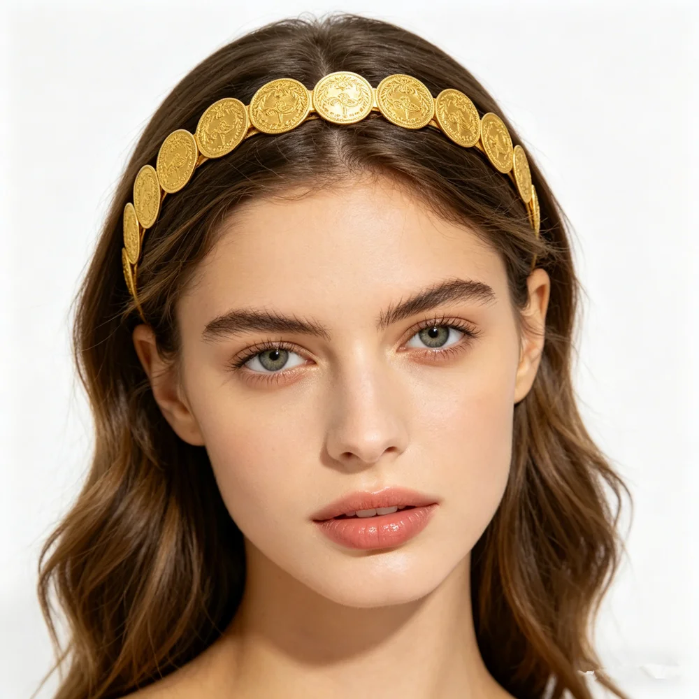 Vintage Golden Coin Headband For Women Engraved Coin Hair Hoop Arabic Ethnic Style Hair Accessory For Wedding Party
Vintage Golden Coin Headband For Women Engraved Coin Hair Hoop Arabic Ethnic Style Hair Accessory For Wedding Party