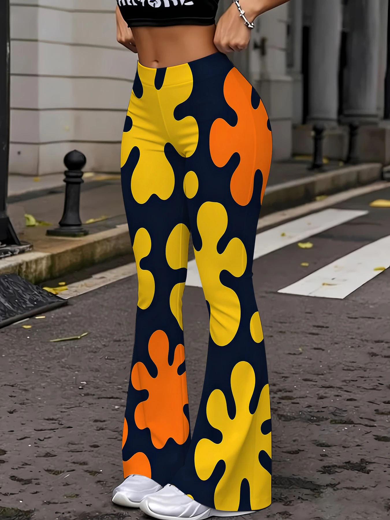 Retro Groovy Abstract Print Flare Pants Women High Waist Casual Hippie Streetwear Bell Bottom Pants
Retro Groovy Abstract Print Flare Pants Women High Waist Casual Hippie Streetwear Bell Bottom Pants