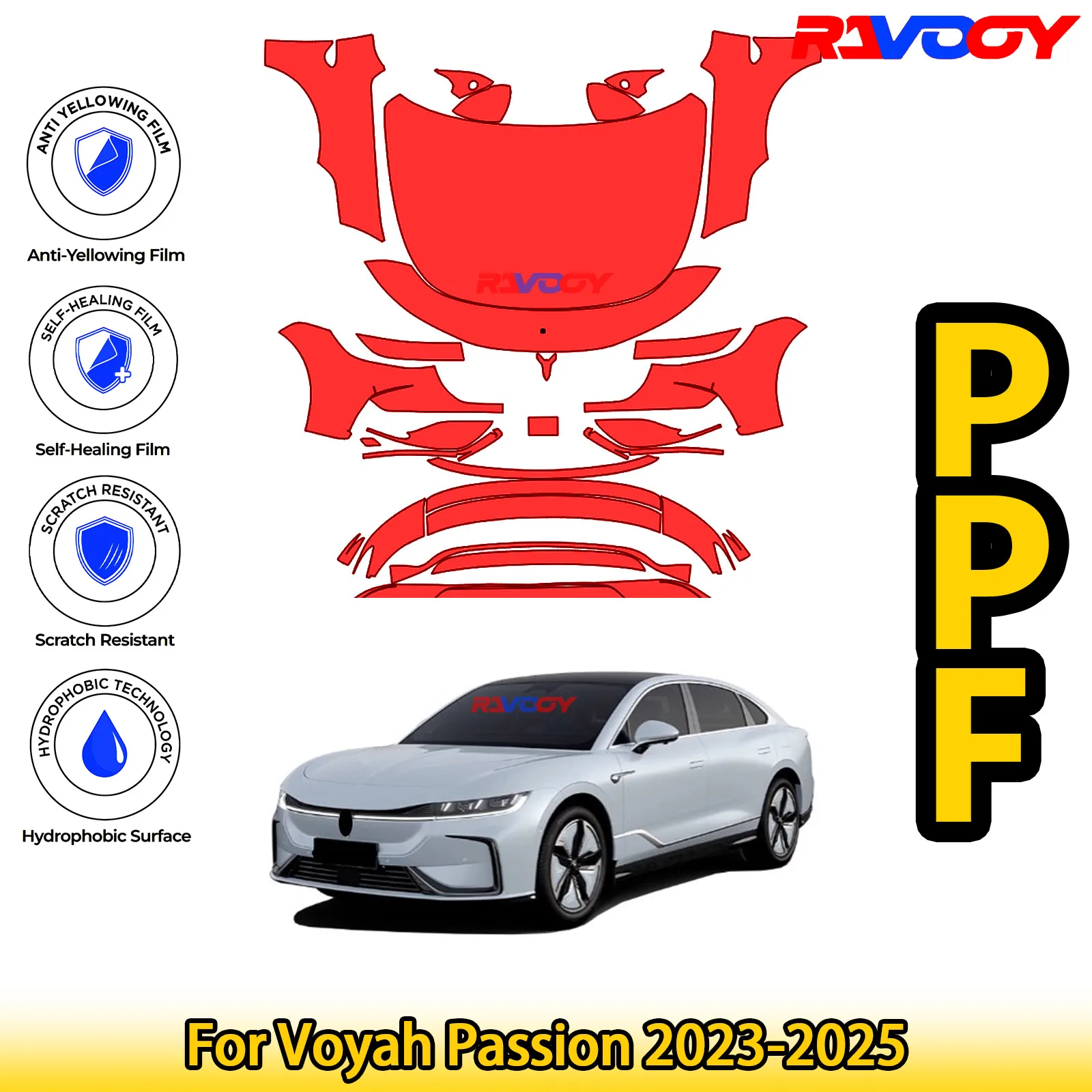 For Voyah Passion 2023-2025 Glossy Matte Black Precut front PPF Kit Paint Protection Film 
For Voyah Passion 2023-2025 Glossy Matte Black Precut front PPF Kit Paint Protection Film