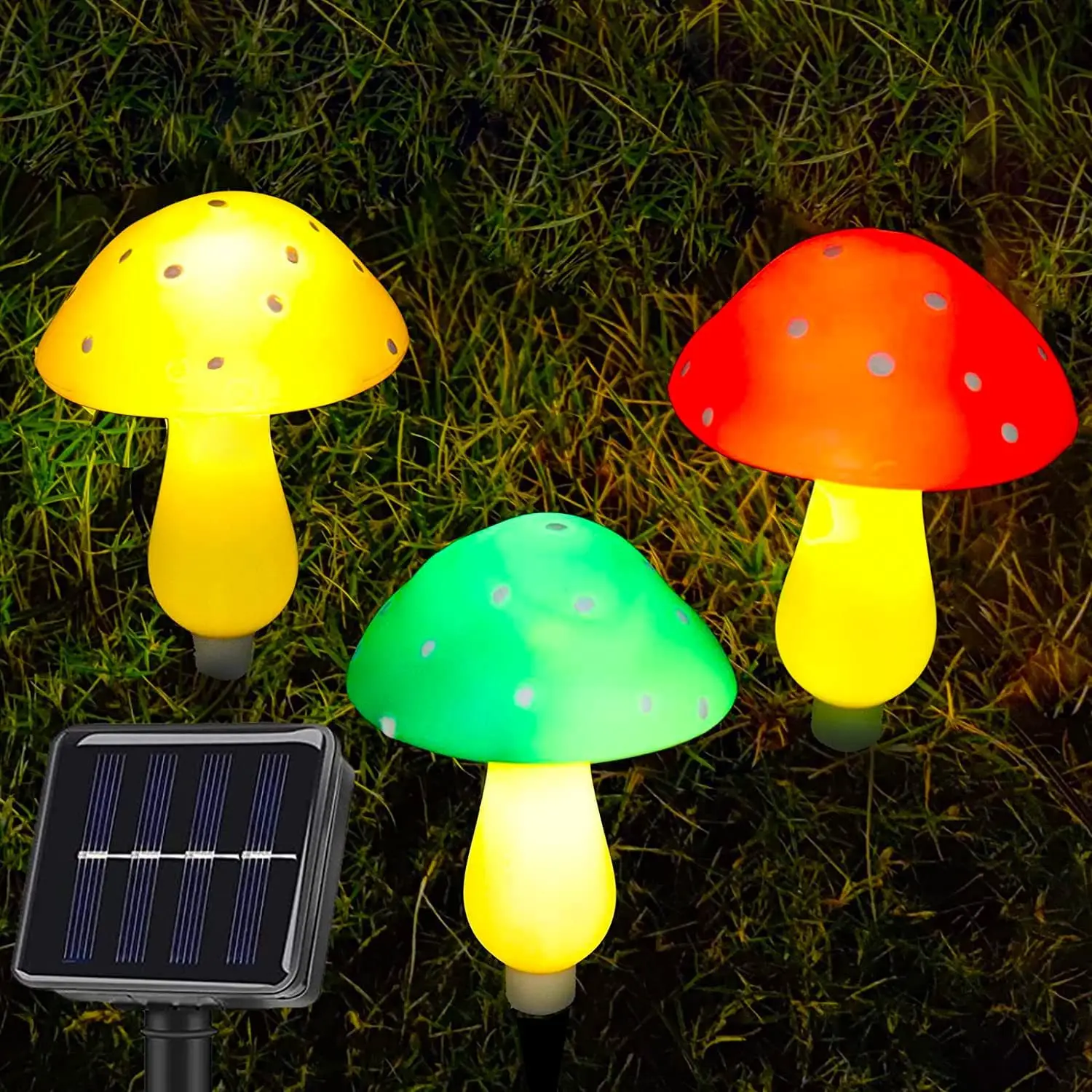 3/6-lamp Solar-powered Colored Mushroom Garden Light LED Outdoor Decorative Light String 8 Mode For Courtyard Terrace Path Light
3/6-lamp Solar-powered Colored Mushroom Garden Light LED Outdoor Decorative Light String 8 Mode For Courtyard Terrace Path Light