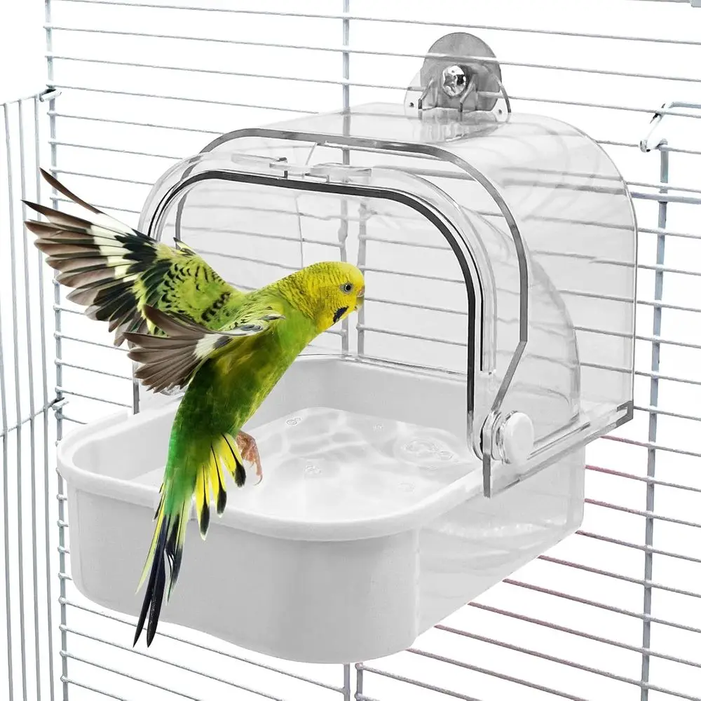 Hanging Parrot Bath Tub with Shower and Water Feeder for Small Birds - Ideal for Canaries, Budgies, Cockatiels, and Lovebirds (W
Hanging Parrot Bath Tub with Shower and Water Feeder for Small Birds - Ideal for Canaries, Budgies, Cockatiels, and Lovebirds (W