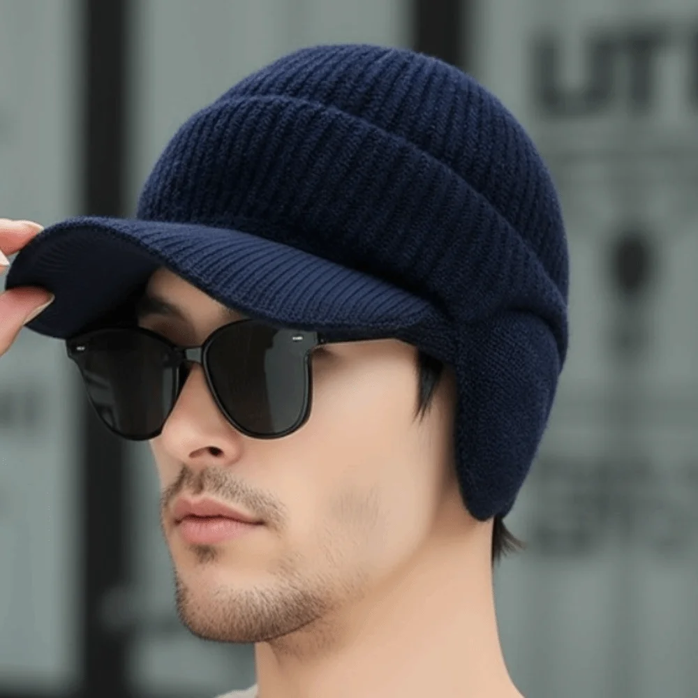 Fashion Ear Protection Men Knitted Cap Keep Warm Casual Ski Earflap Hat Knit Wool Short Brim Beanies Hat Winter
Fashion Ear Protection Men Knitted Cap Keep Warm Casual Ski Earflap Hat Knit Wool Short Brim Beanies Hat Winter