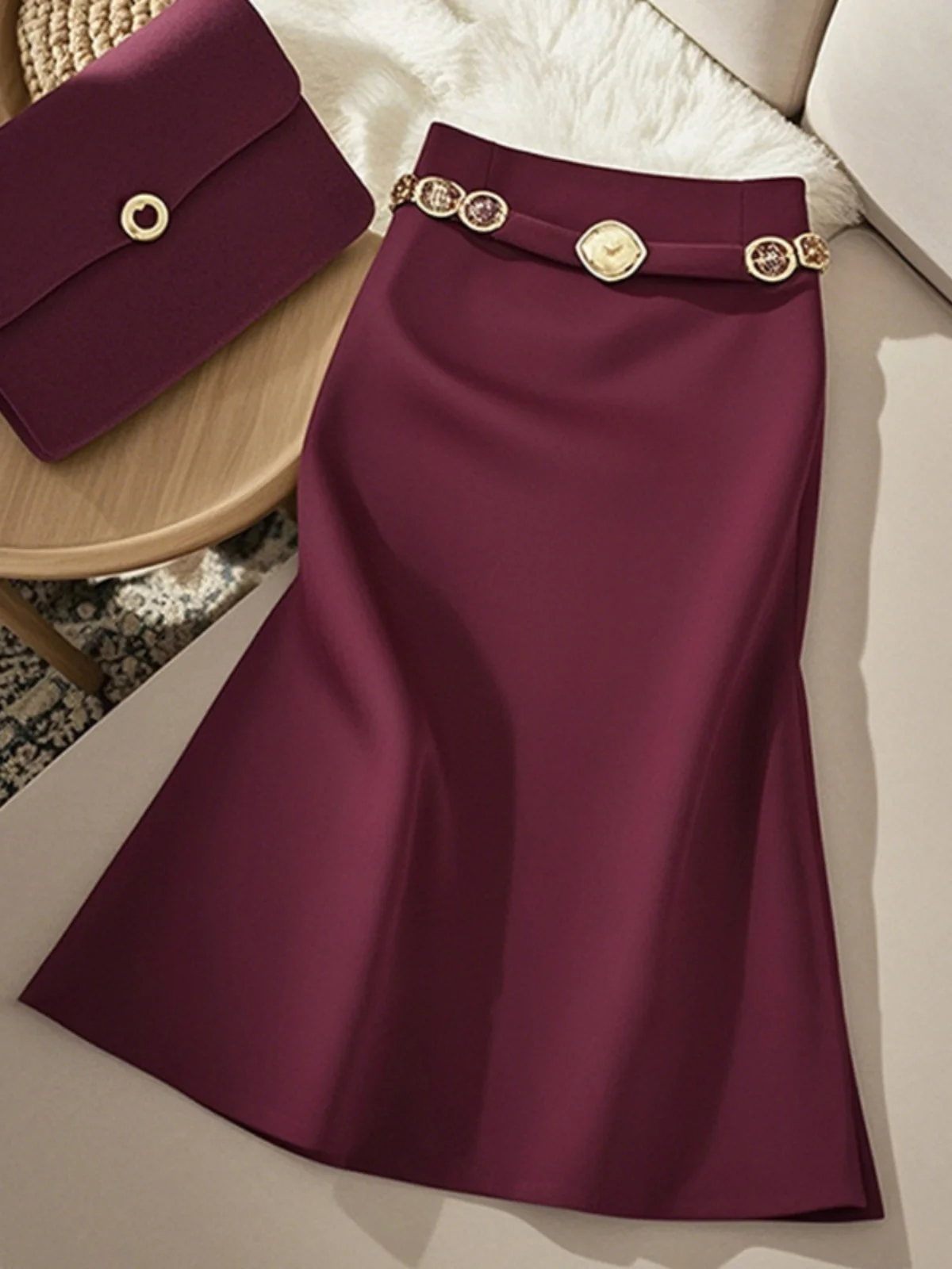 Retro Niche Encore Red High-waist A-line Skirts For Women Fashion Luxuary Lady Versatile Commuting Skirt Spring Summer Clothing
Retro Niche Encore Red High-waist A-line Skirts For Women Fashion Luxuary Lady Versatile Commuting Skirt Spring Summer Clothing