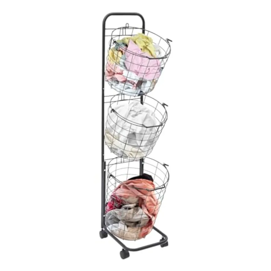 3 Tier Laundry Basket on Wheels Breathable and Detachable Laundry Hampers Tilt-out Clothing Sorting Baskets Snack Storage Cart
3 Tier Laundry Basket on Wheels Breathable and Detachable Laundry Hampers Tilt-out Clothing Sorting Baskets Snack Storage Cart