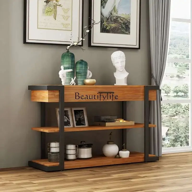 yj7 American country solid wood wrought iron coffee table small square cabinet living room sofa side table
yj7 American country solid wood wrought iron coffee table small square cabinet living room sofa side table