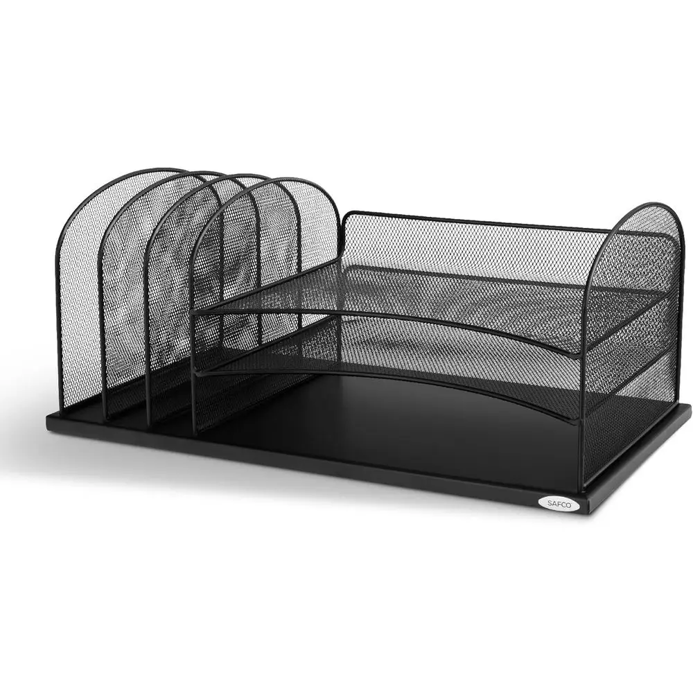 Mesh Steel 3-Compartment Desk Organizer with 3 Trays for Office and Classroom Mail Sorting, Black
Mesh Steel 3-Compartment Desk Organizer with 3 Trays for Office and Classroom Mail Sorting, Black