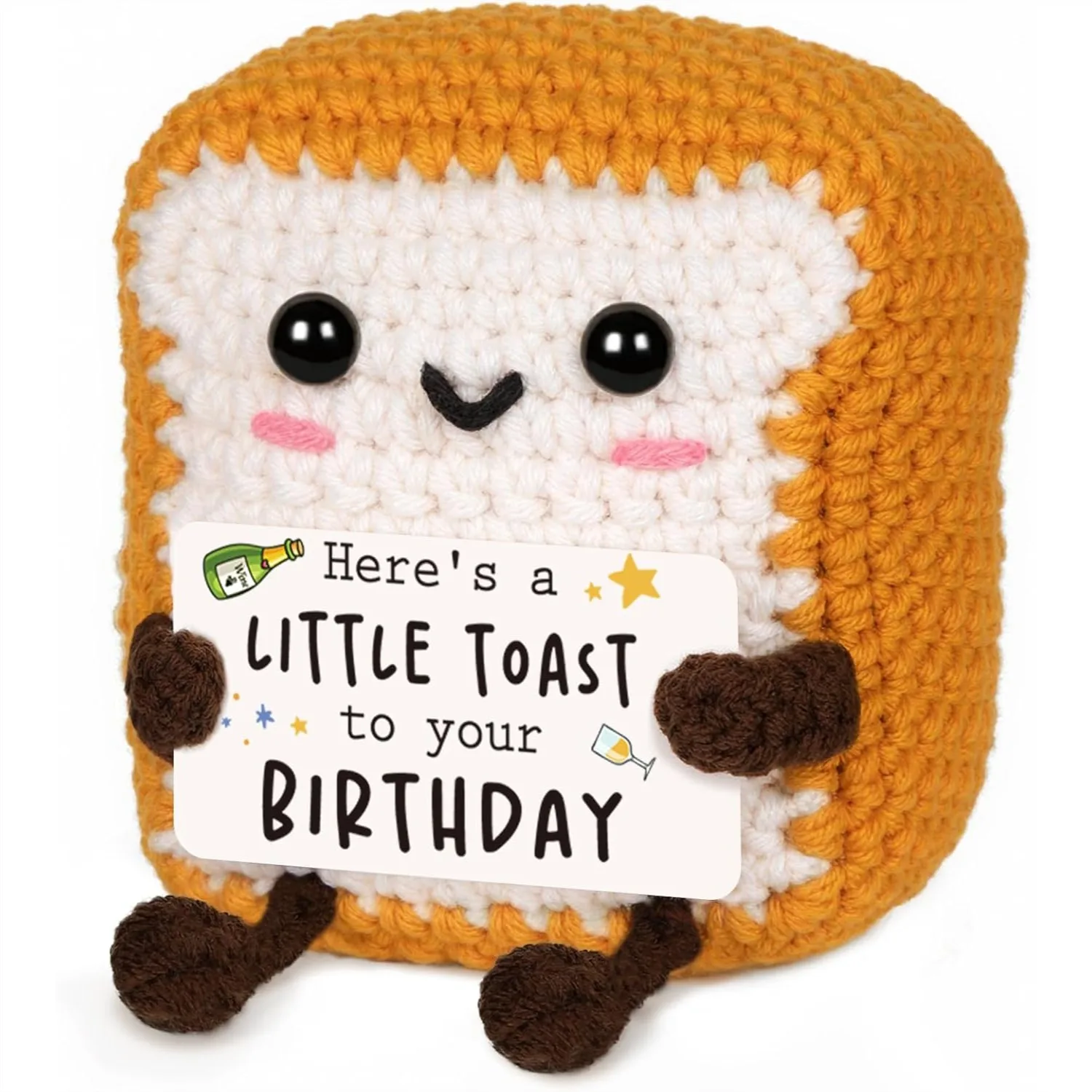 Handmade Crochet Toast Decor with Birthday Card - Cute Gift for Women Men, Best Friend, Mom Dad, Sister - Soft Cotton Yarn
Handmade Crochet Toast Decor with Birthday Card - Cute Gift for Women Men, Best Friend, Mom Dad, Sister - Soft Cotton Yarn