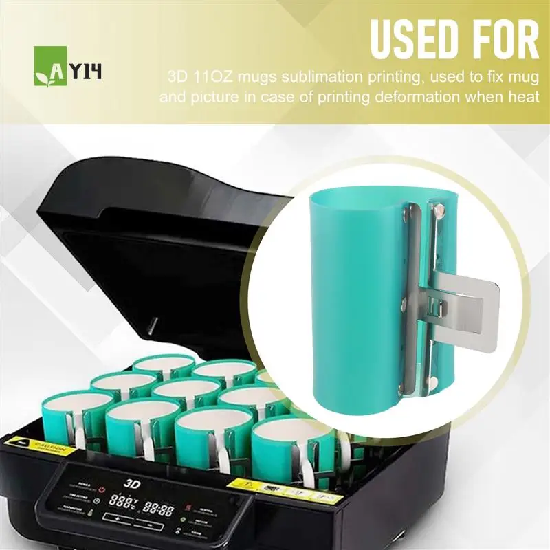AY14 -12PCS/LOT 3D Sublimation Machine Silicone Mug Wraps Rubber Clamps 11OZ Mug Silicone Mould Fixture For 3D Sublimation Print
AY14 -12PCS/LOT 3D Sublimation Machine Silicone Mug Wraps Rubber Clamps 11OZ Mug Silicone Mould Fixture For 3D Sublimation Print