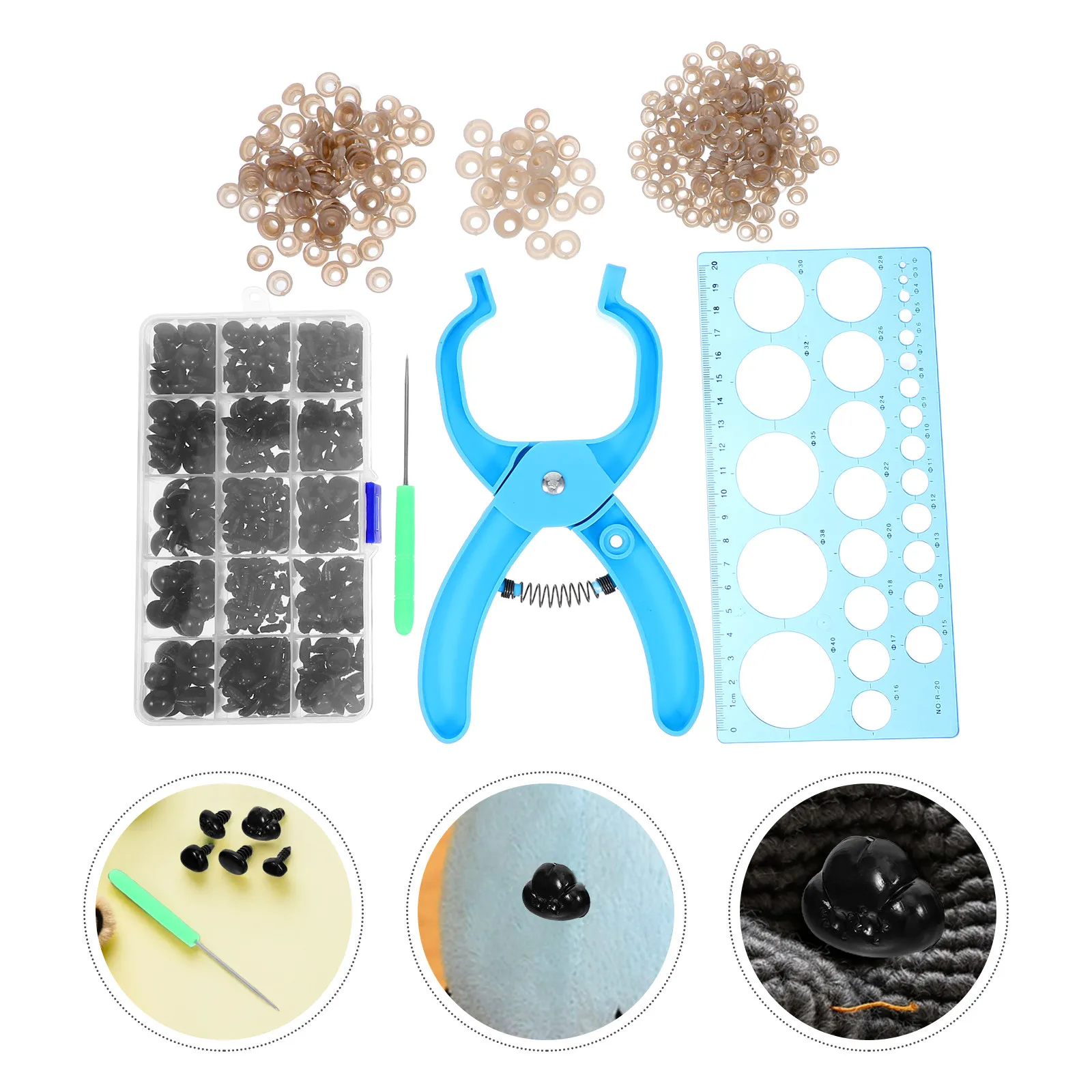 Набор инструментов для безопасного крепления глаз: эргономичные плоскогубцы для амигуруми и мягких игрушек, вспомогательный инструмент для рукоделия
Набор инструментов для безопасного крепления глаз: эргономичные плоскогубцы для амигуруми и мягких игрушек, вспомогательный инструмент для рукоделия