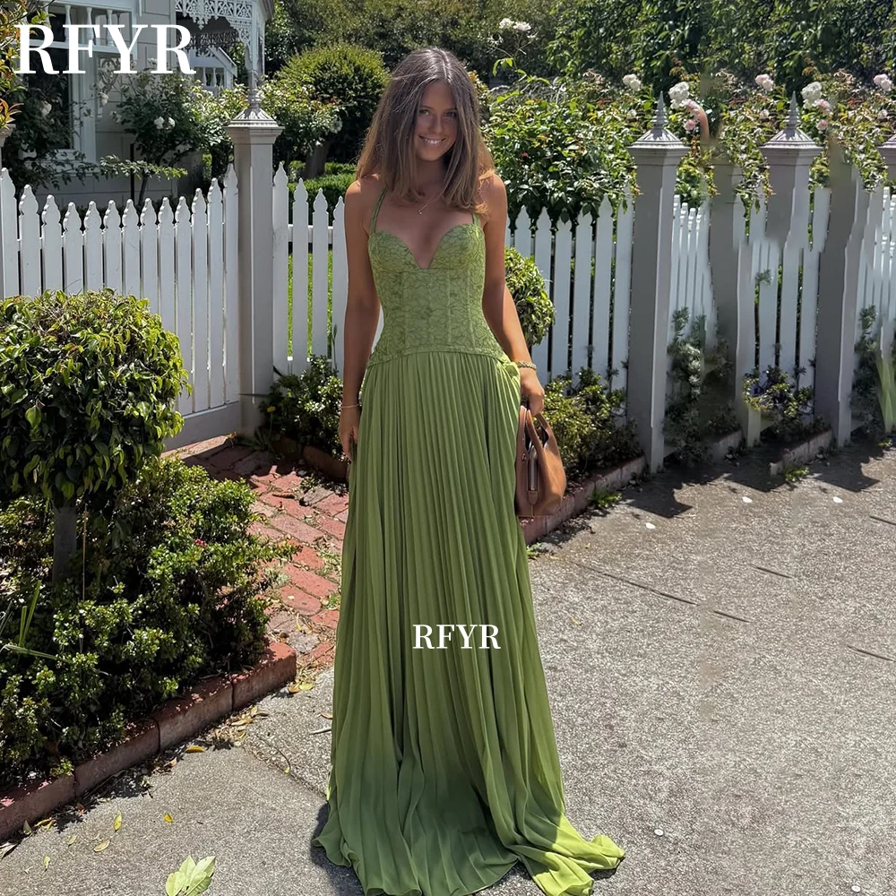 RFYR Green A Line Prom Dress with Pleats Lace Party Dress Elegant Evening Dress for Women vestidos de fiesta Customized
RFYR Green A Line Prom Dress with Pleats Lace Party Dress Elegant Evening Dress for Women vestidos de fiesta Customized