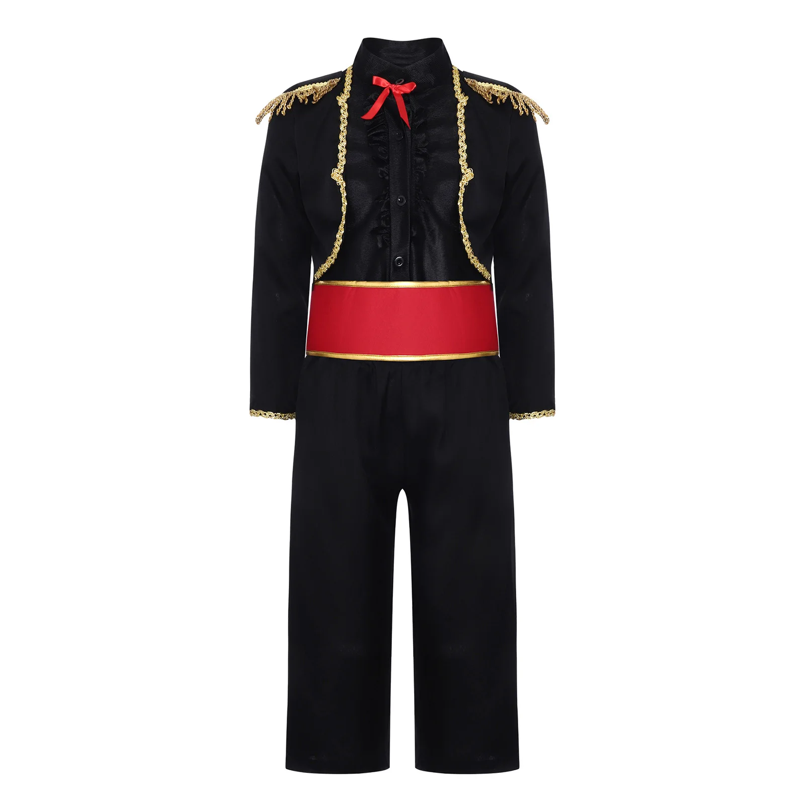 Boys Girls Halloween Spanish Bullfighter Cosplay Outfit Flamenco Costume Stand Collar Long Sleeve Gold Tassel Jacket+Pants+Belt
Boys Girls Halloween Spanish Bullfighter Cosplay Outfit Flamenco Costume Stand Collar Long Sleeve Gold Tassel Jacket+Pants+Belt