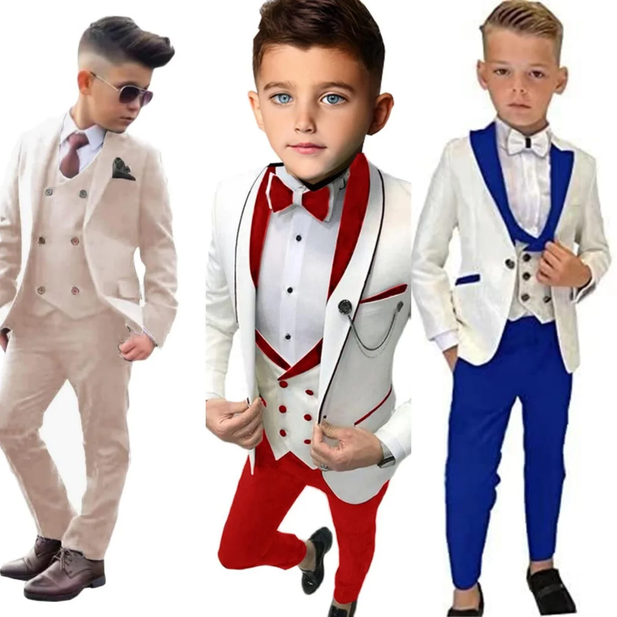 24 Hours Ship 3 Pieces Boy's Suit Set For Wedding Ring Bear New Year Kids Clothing Children Suits Jacket Pants Vest Set
24 Hours Ship 3 Pieces Boy's Suit Set For Wedding Ring Bear New Year Kids Clothing Children Suits Jacket Pants Vest Set