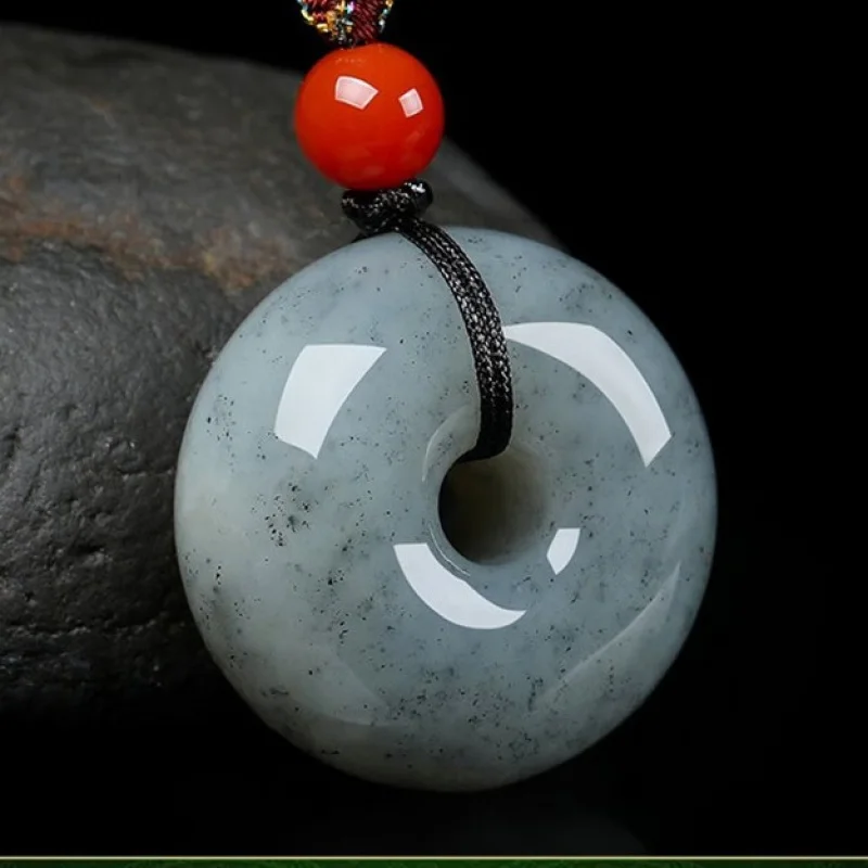 Natural Hetian Blue White Flower Pebble round Safety Pendant Men's and Women's Ink Point Jade
Natural Hetian Blue White Flower Pebble round Safety Pendant Men's and Women's Ink Point Jade