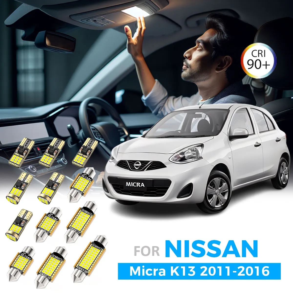 AENVTOL 8 шт. для Nissan Micra K13 2011 2012 2013 2014 2015 2016 Обновление освещения Светодиодное внутреннее освещение Комплект ламп номерного знака Лампа
AENVTOL 8 шт. для Nissan Micra K13 2011 2012 2013 2014 2015 2016 Обновление освещения Светодиодное внутреннее освещение Комплект ламп номерного знака Лампа