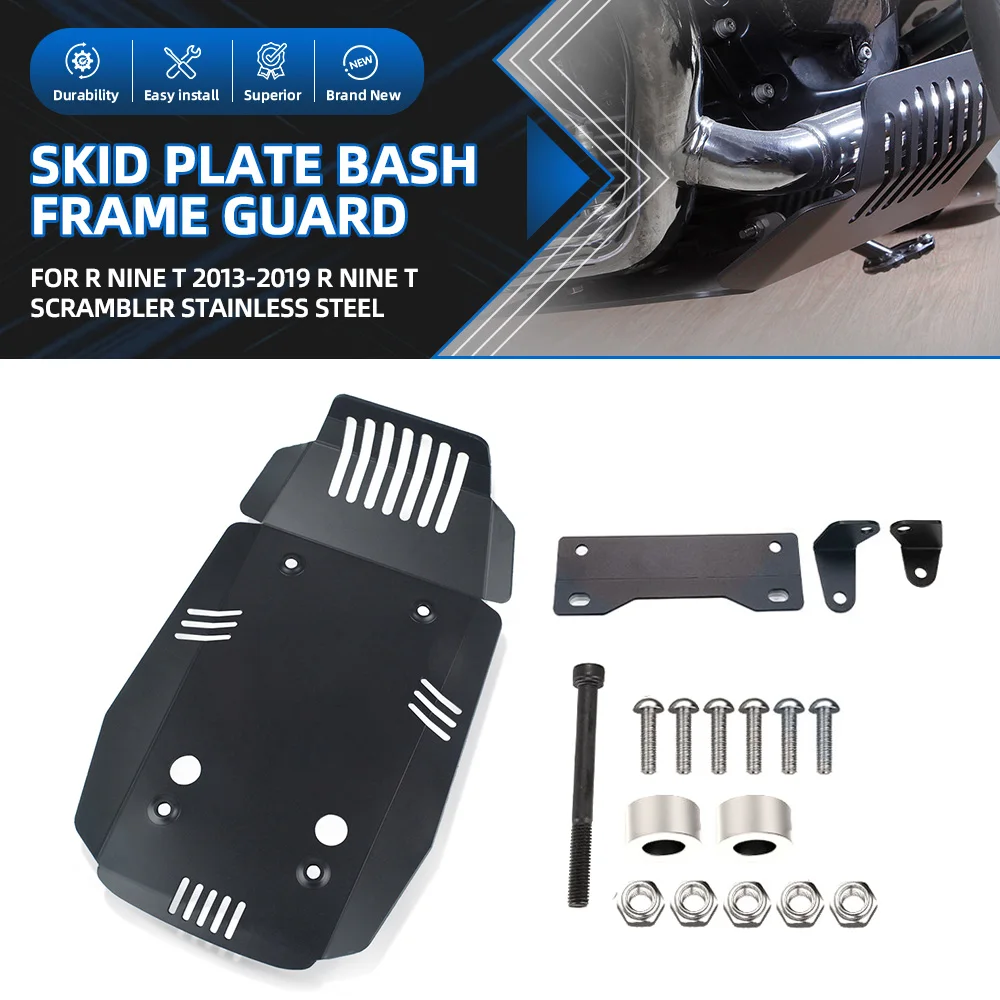 For BMW R Nine T Scrambler Pure Racer Urban 2013-2022 2023 2024 Motorcycle Engine Protection Chassis Under Guard Skid Plate