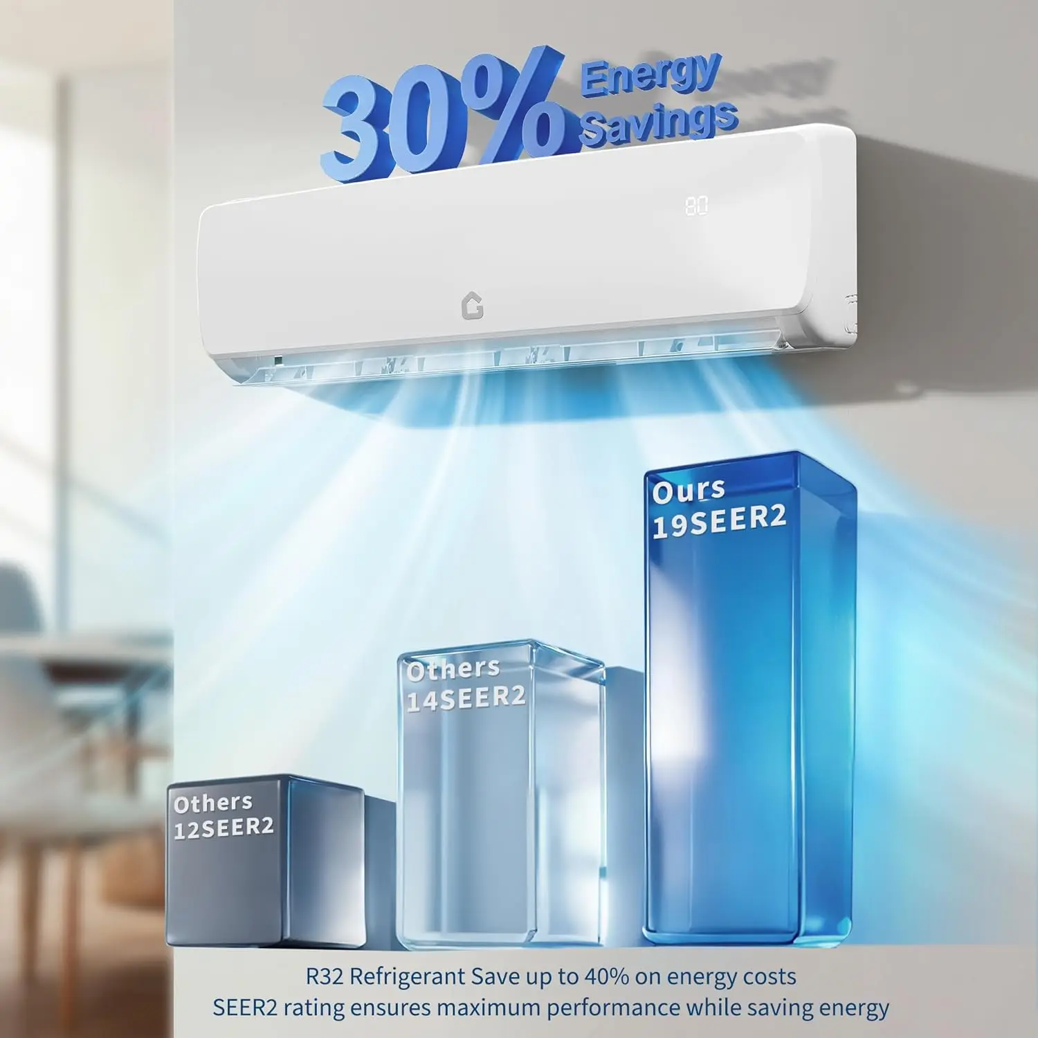 Garvee Smart Inverter Split Climate Integrated Low-Noise Balanced System: 9000 BTU Cool Up to 450 Sq ft 115V 42dB Ductless Heat Pump Installation Kits Outside Framework Companion Component for Home Professional Tool Kit Air Conditioner
Garvee Smart Inverter Split Climate Integrated Low-Noise Balanced System: 9000 BTU Cool Up to 450 Sq ft 115V 42dB Ductless Heat Pump Installation Kits Outside Framework Companion Component for Home Professional Tool Kit Air Conditioner